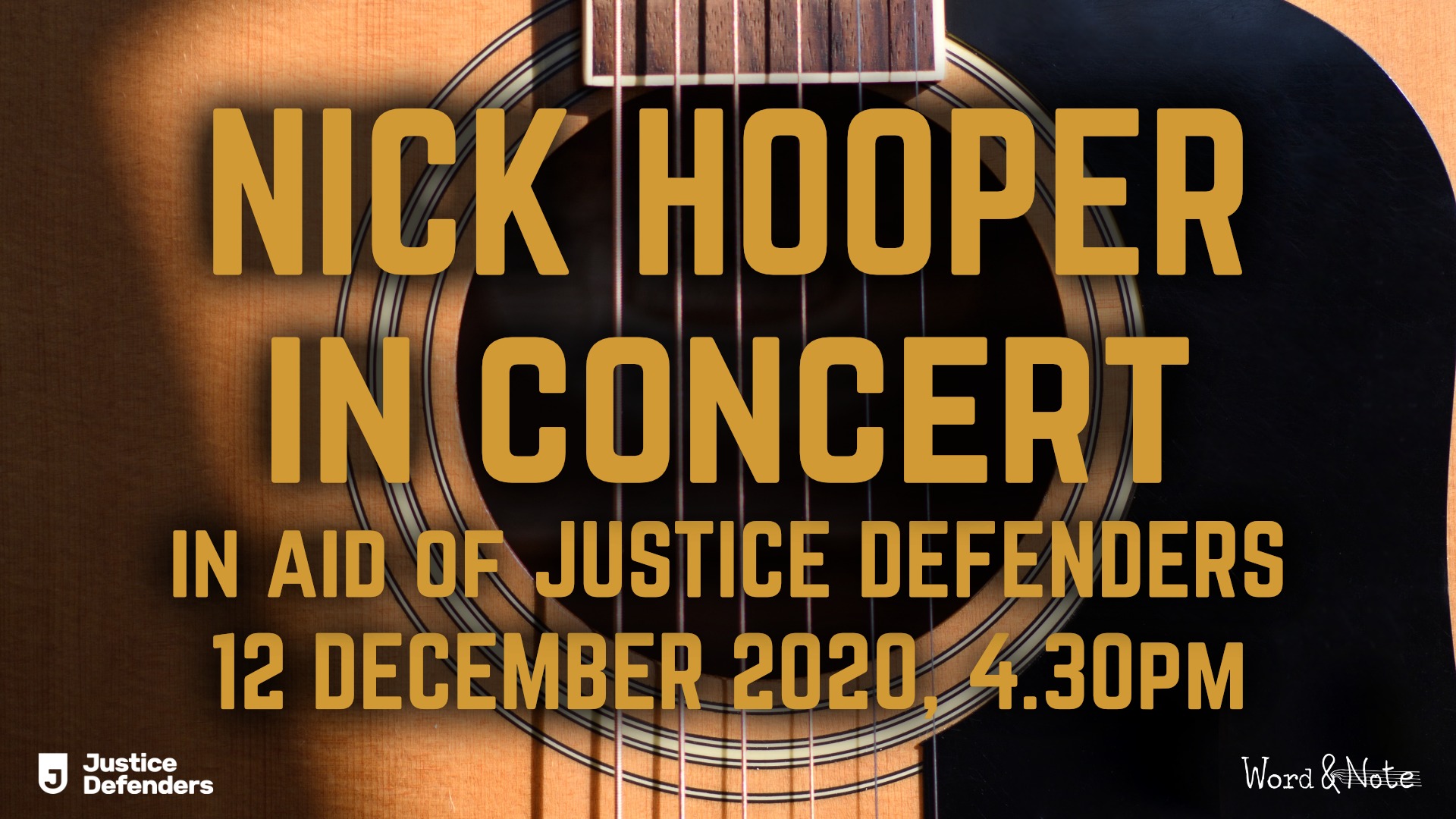 Nick Hooper in Concert // YouTube Premiere // Justice Defenders